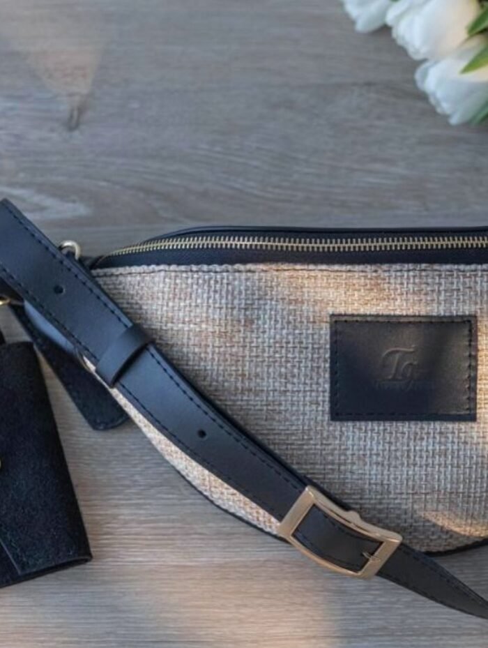 Ivory raffia belt bag - Image 3