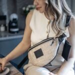 Ivory raffia belt bag
