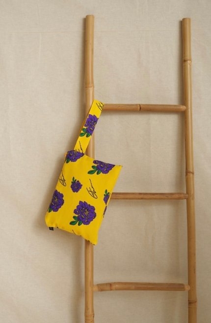 Yellow Dalia Zipper Bag