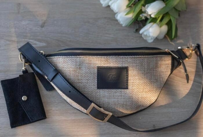 Ivory raffia belt bag - Image 2