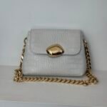 MAYA MINIBAG (white croco genuine leather)