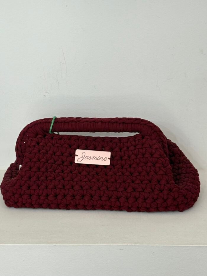 Burgundy knitted bag - Image 1