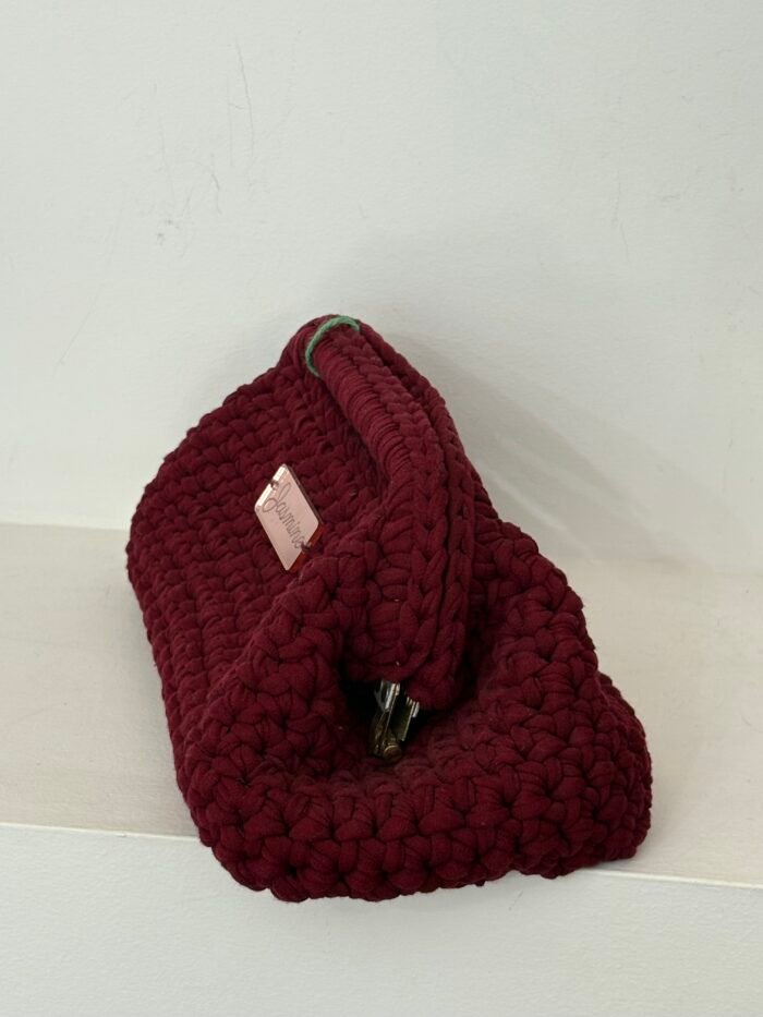 Burgundy knitted bag - Image 2