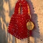 Red beaded bag