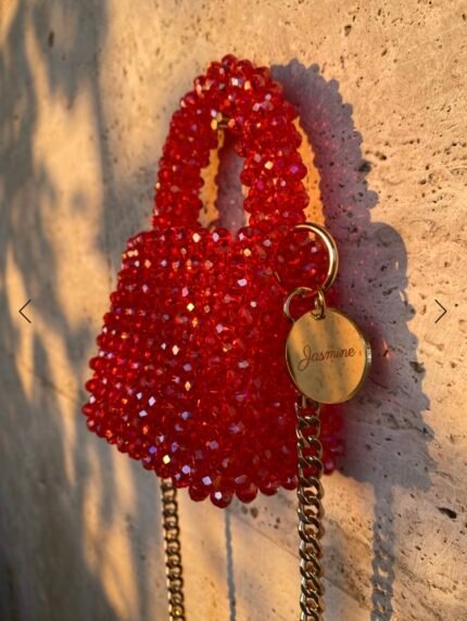 Red beaded bag