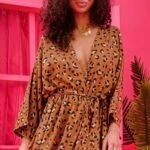 Jennie Kimono Vis Leopar Animal Print Κιμονό με Ζώνη Petit Boutik