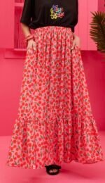 Kiara Skirt Vis Pink Cherries - Image 3