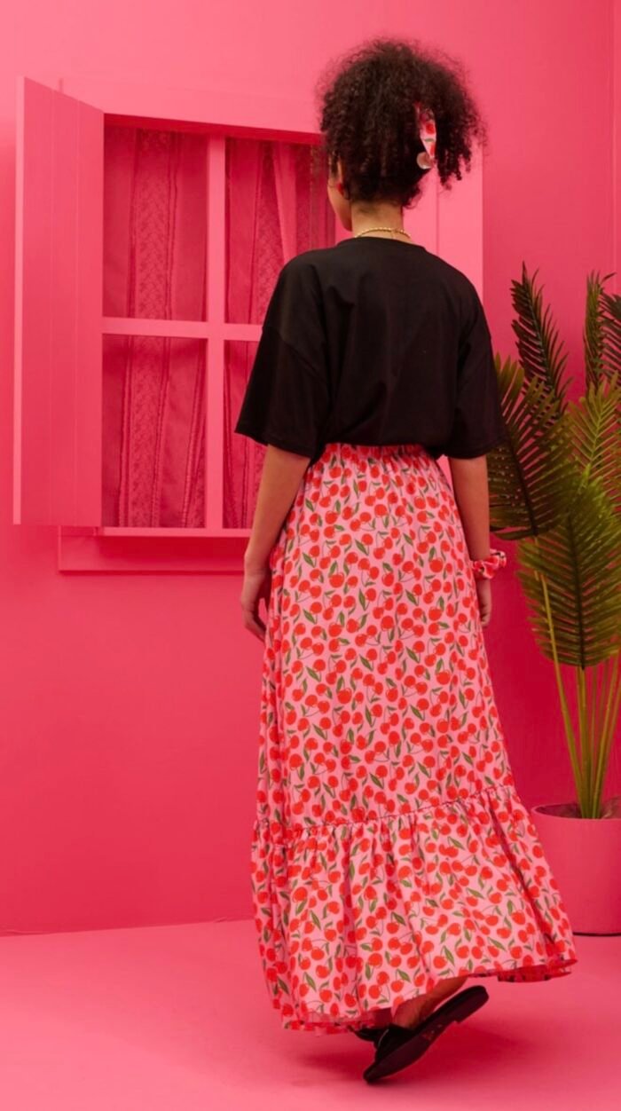 Kiara Skirt Vis Pink Cherries - Image 2