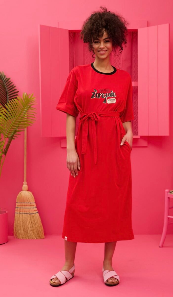 Reina T-shirt Dress «Θερινό Σινεμα» - Image 1