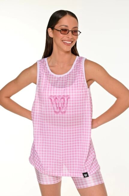 Pink Plaid Tank Top