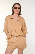 Being v-neck shorts set