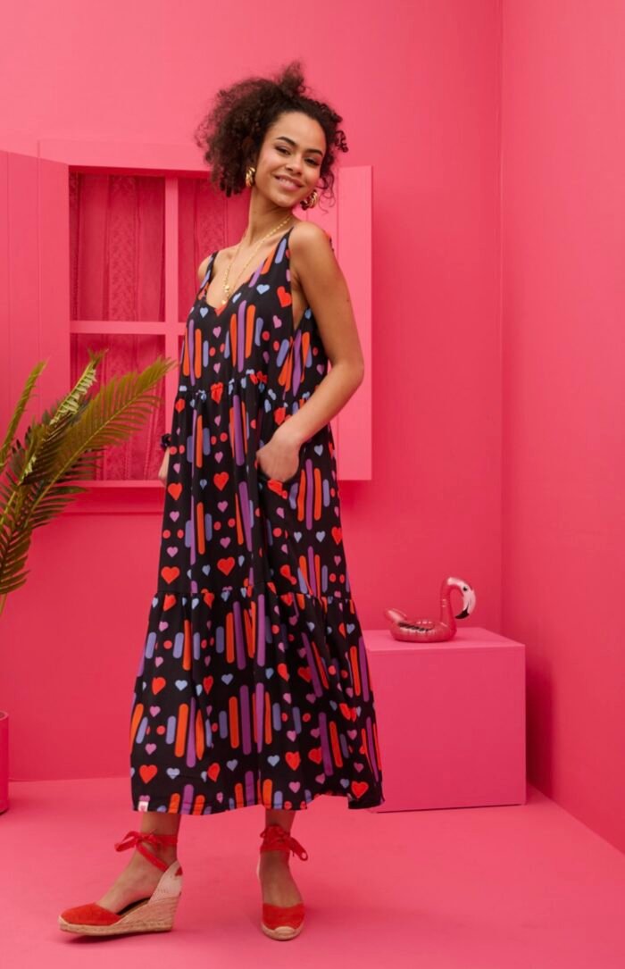 Athena Dress Vis Black Game Hearts - Image 2