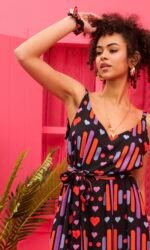 Athena Dress Vis Black Game Hearts - Image 3