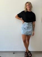 Jean skirt with patches