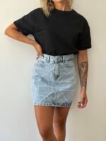 Jean skirt with patches - Image 2