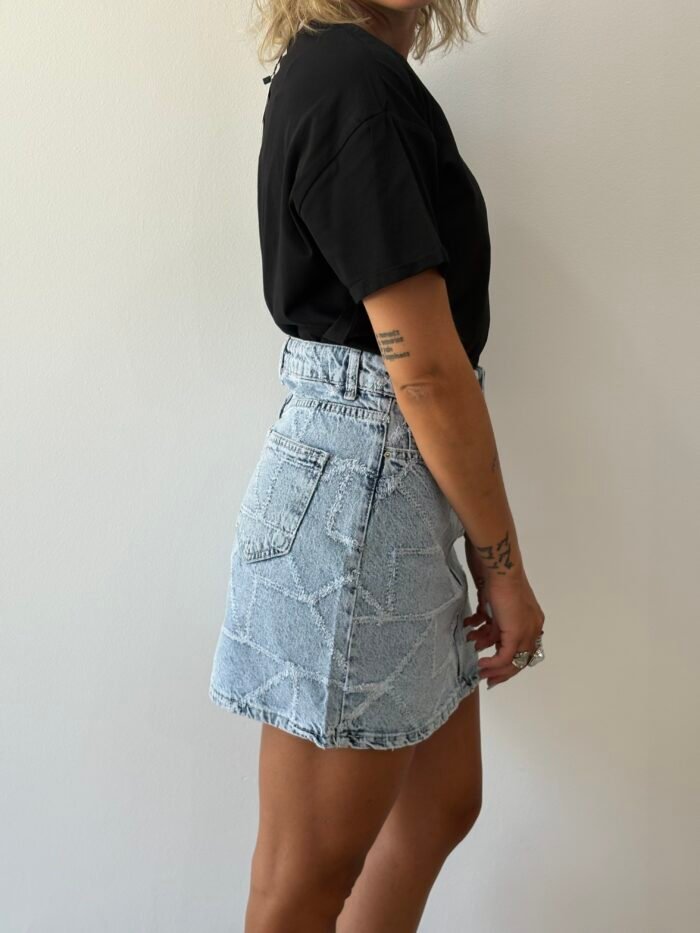Jean skirt with patches - Image 3