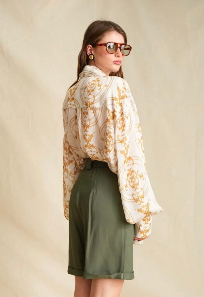 Shinning Green Safari Shorts - Image 2