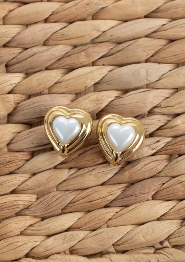 Golden heart earrings - Image 1