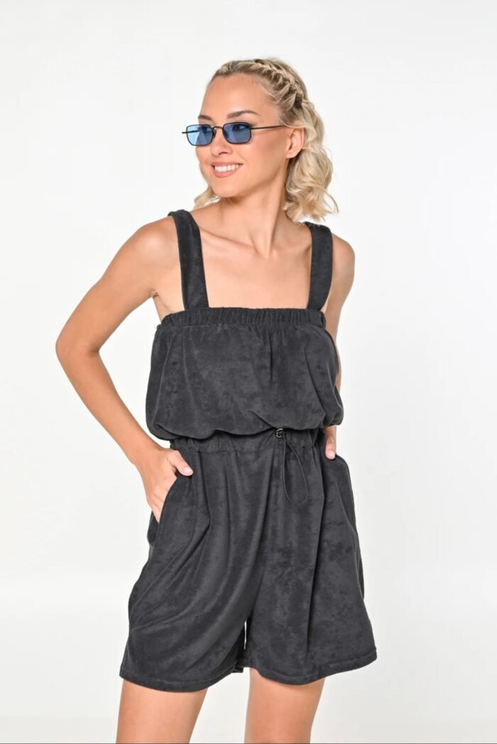 Black towel jumpsuit - Image 2