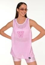 Pink plaid tank top