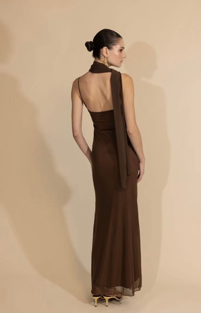 Calista Maxi Dress Dark Brown - Image 2