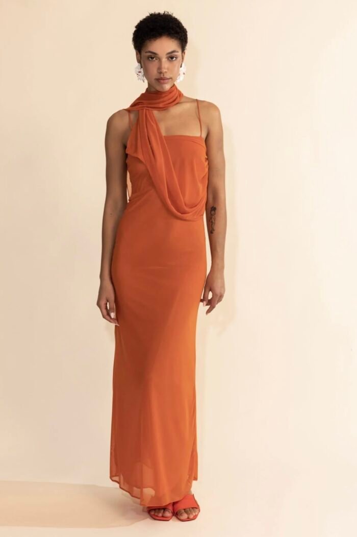 Calista Maxi Dress Burnt Orange - Image 1