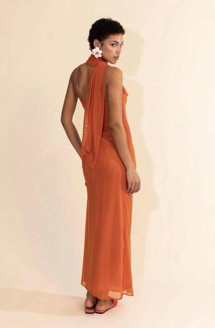 Calista Maxi Dress Burnt Orange - Image 2