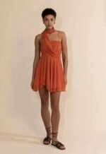 Calista Mini Dress Burnt Orange