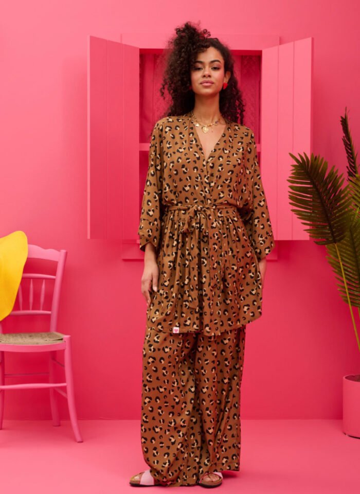 Lora Pants Vis Leopar Animal Print - Image 1