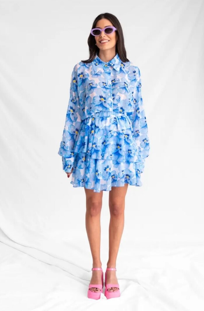 Blue Flax Mini Skirt - Image 3