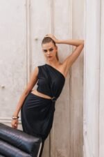 Black cache midi dress - Image 3