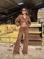Chocolate suede pant