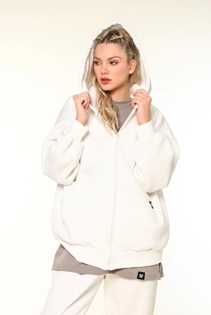 W white hoodie jacket - Image 1