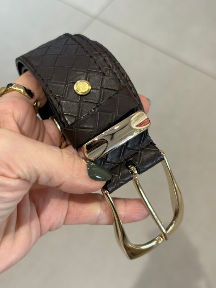 Brown braided belt - Image 1