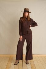 Coffee suede jumpsuit - Image 2