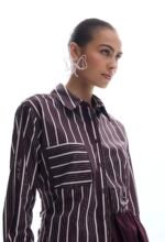 Be A Bee Maroon Stripped Shirt - Image 4