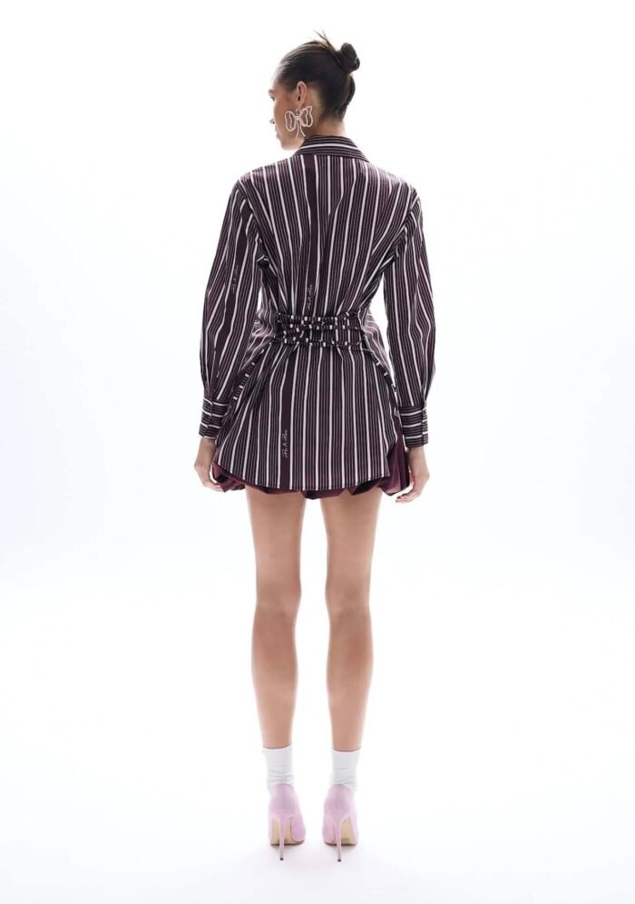 Be A Bee Maroon Stripped Shirt - Image 3