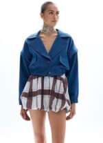 Blue denim cropped jacket