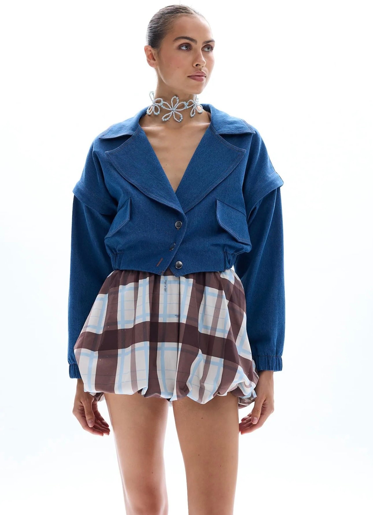 Screenshot Blue denim cropped jacket - Image 1