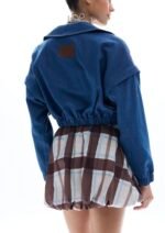 Blue denim cropped jacket - Image 2