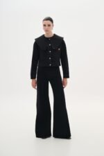 Black denim trouser flare