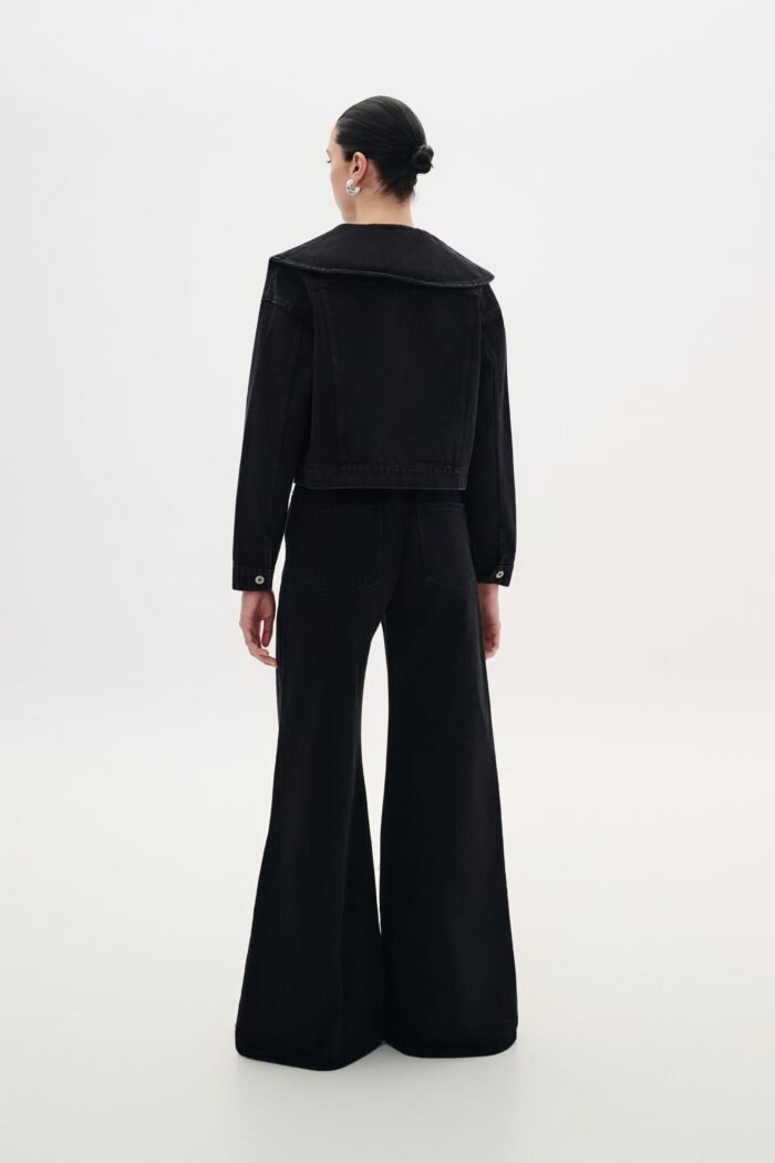 Black denim trouser flare - Image 2