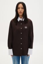 Brown two tone shirt