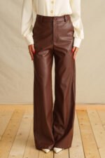 Walnut leather brown pant - Image 2