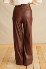 Walnut leather brown pant - Image 3