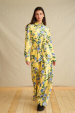 Pixel Rose Yellow Velvet Set