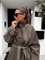Oversized brown coat - Image 4