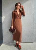 Terracotta polo dress