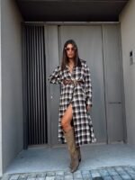 plaid shirt dress