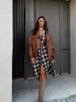 plaid shirt dress - Image 2